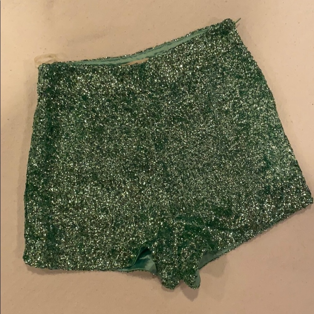 Blue/Green Sequin Shorts from Nasty Gal